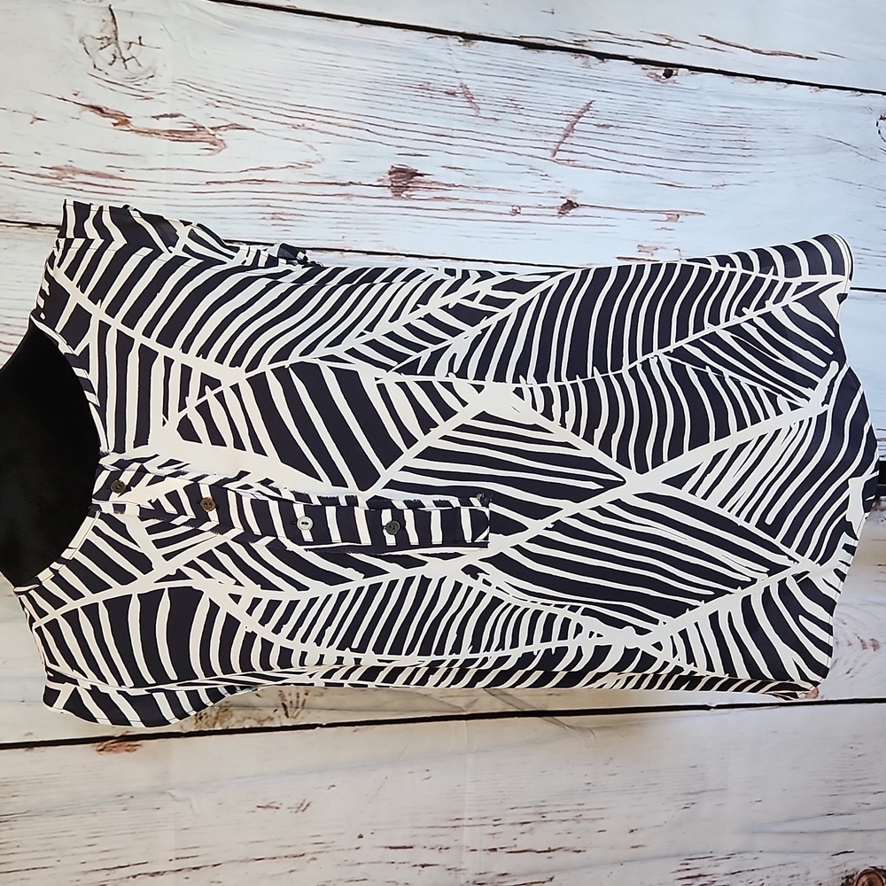 Loft Sleeveless Top Dark Navy White M